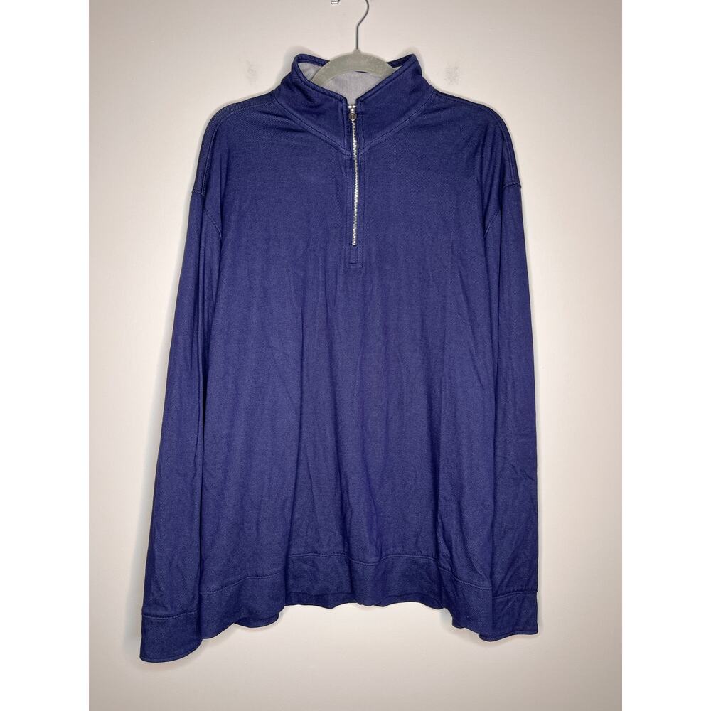 Twillory Performance Tailored Navy Stretch Minimalist Quarter Zip Sweater 2XL